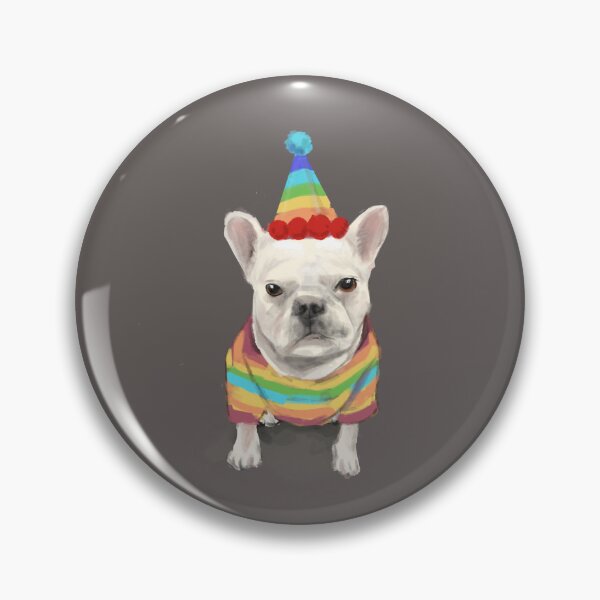 Item preview, Rainbow Party French Bulldog Cute Puppy Art designed and sold by AmberPeng.