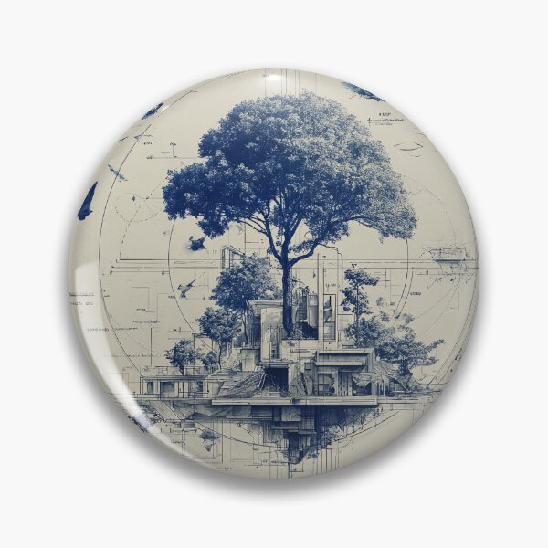 Item preview, Ancient Tree Eco Architectural Sketch designed and sold by BeeFreeStudio.