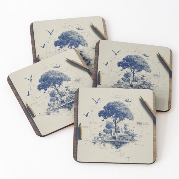 Item preview, Ancient Tree Eco Architectural Sketch designed and sold by BeeFreeStudio.