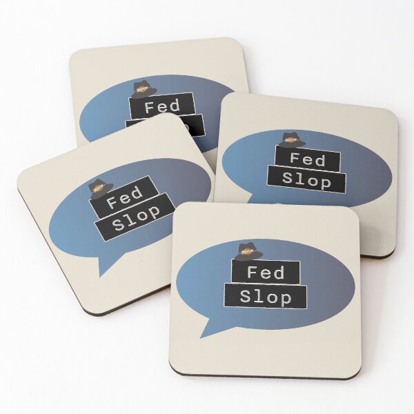 Item preview, Fed Slop Psyop Meme - Internet Culture Satire - Blue Talk Bubble - Bone edition designed and sold by Miss Cutie Designs.