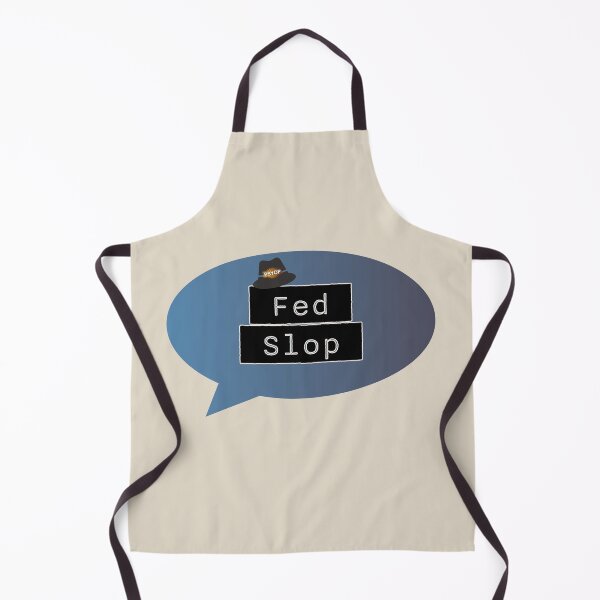 Item preview, Fed Slop Psyop Meme - Internet Culture Satire - Blue Talk Bubble - Bone edition designed and sold by Miss Cutie Designs.