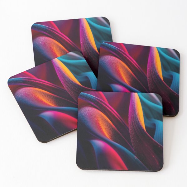 Item preview, Vibrant Neon Waves Abstract Art designed and sold by Harmonic_Layers.