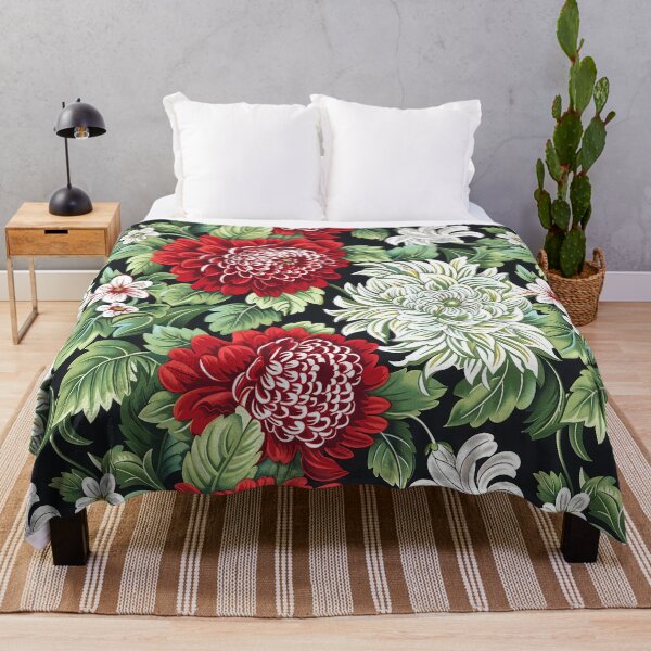 Item preview, Beautiful Green Red Flower Floral Pattern designed and sold by RoyalStarsPatts.