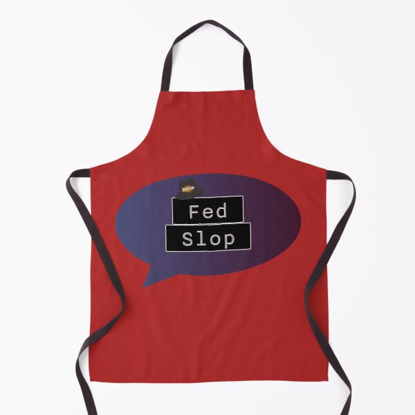 Item preview, Fed Slop Psyop Meme - Internet Culture Satire - Blue Talk Bubble - Firebrick Red edition designed and sold by Miss Cutie Designs.