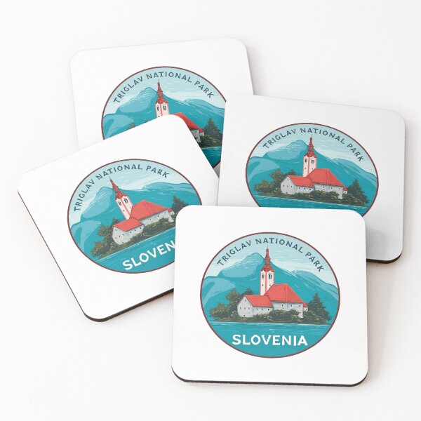Item preview, Vintage Triglav National Park Slovenia Lake Bled Church Island Travel Poster designed and sold by Blurbean.