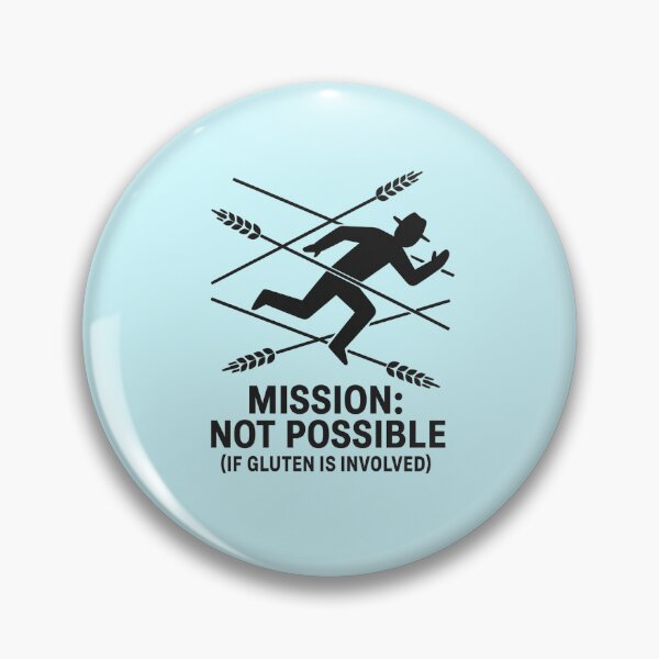 Item preview, Mission: Not Possible (If Gluten Is Involved) – Spy Parody Design | Wheat-Laser Dodge Gluten-Free Humour designed and sold by My Gluten Free Life UK.