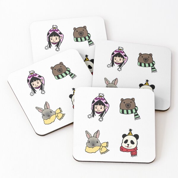 Item preview, Cute Cartoon Avatars: Girl, Bear, Rabbit & Panda designed and sold by AmberPeng.