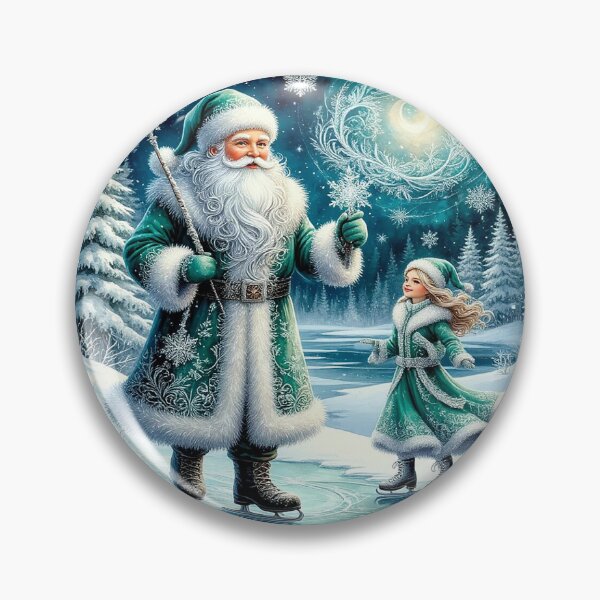 Item preview, Winter Wizard and Little Girl Skating – Magical Christmas Frost Scene designed and sold by AmetistLight.