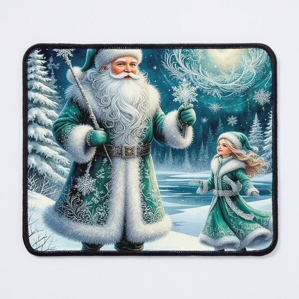 Item preview, Winter Wizard and Little Girl Skating – Magical Christmas Frost Scene designed and sold by AmetistLight.