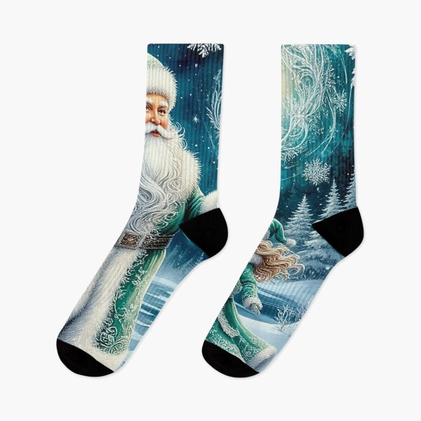 Item preview, Winter Wizard and Little Girl Skating – Magical Christmas Frost Scene designed and sold by AmetistLight.