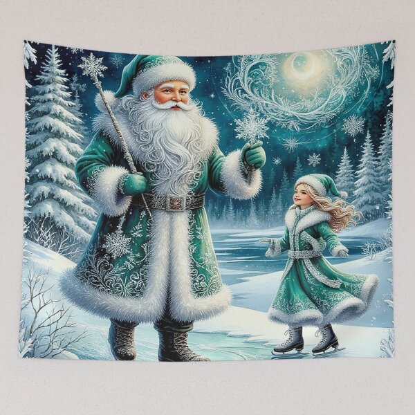 Item preview, Winter Wizard and Little Girl Skating – Magical Christmas Frost Scene designed and sold by AmetistLight.