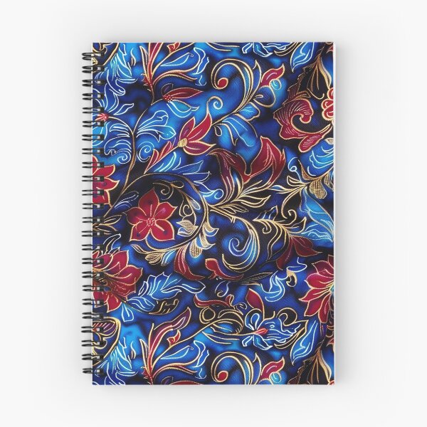 Item preview, Beautiful Batik Pattern- Botanical  Retro - Blue Floral Flower designed and sold by RoyalStarsPatts.