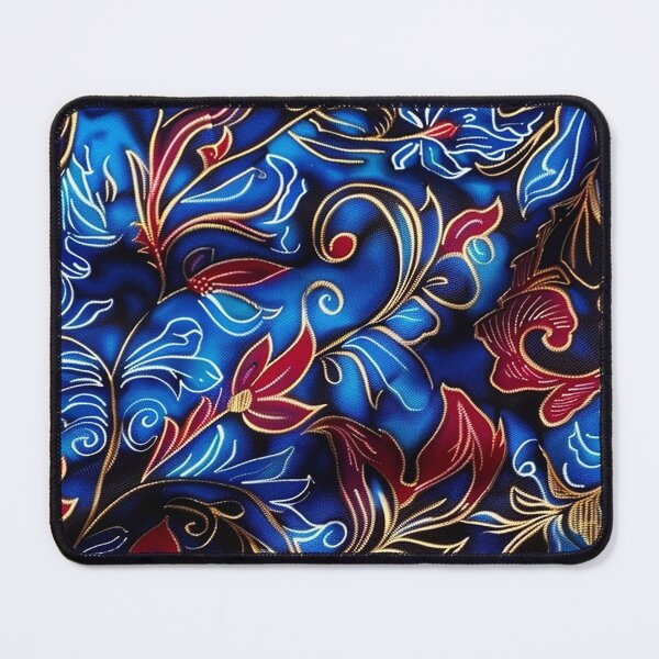 Item preview, Beautiful Batik Pattern- Botanical Retro - Blue Floral Flower designed and sold by RoyalStarsPatts.