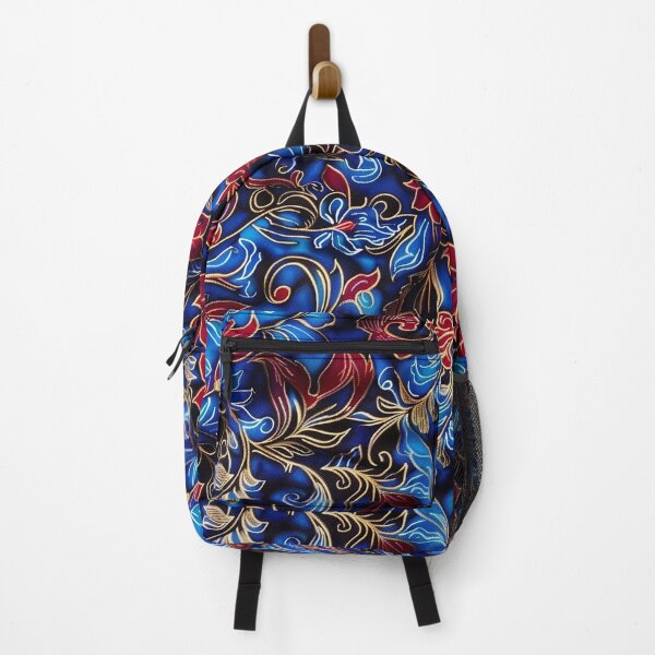 Item preview, Beautiful Batik Pattern- Botanical  Retro - Blue Floral Flower designed and sold by RoyalStarsPatts.