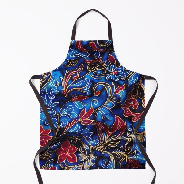 Item preview, Beautiful Batik Pattern- Botanical  Retro - Blue Floral Flower designed and sold by RoyalStarsPatts.