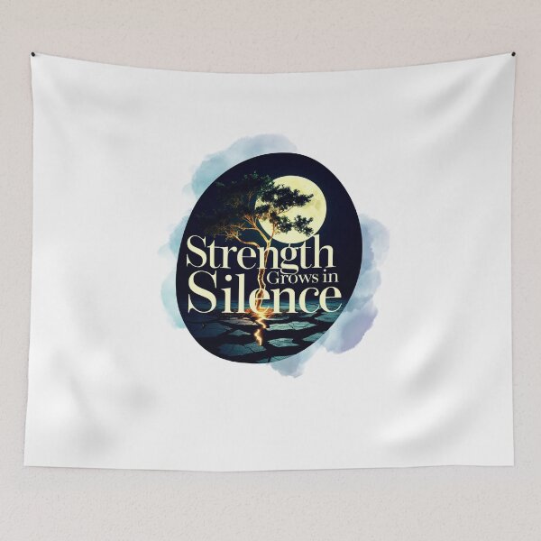 Item preview, Strength Grows In Silence aesthetic design designed and sold by SloganSauce.