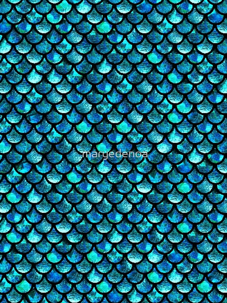 Turquoise Fish scale - Full lenght Leggings