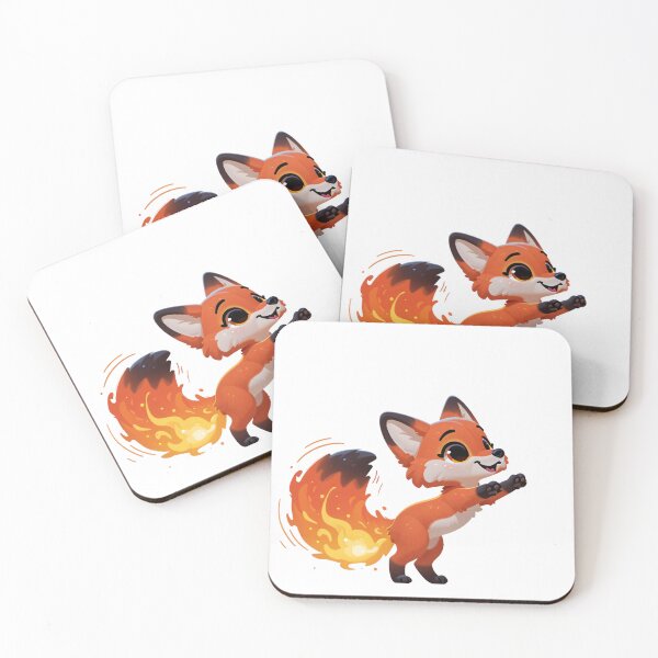 Item preview, Playful Fire Fox Kitsune With Flaming Tail designed and sold by Finmm.