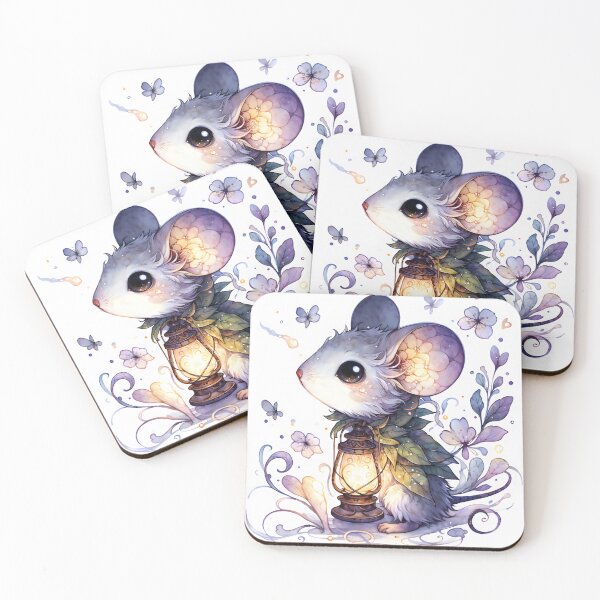Item preview, Lantern Flower Mouse Gothic Watercolor Fantasy designed and sold by RubisLeaf.