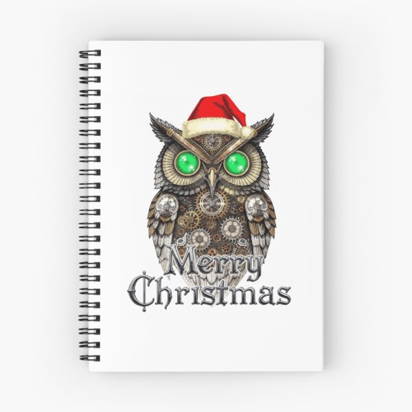 Item preview, Steampunk Christmas Owl: Vintage Brass & Emerald Eyes designed and sold by artistmagicshop.