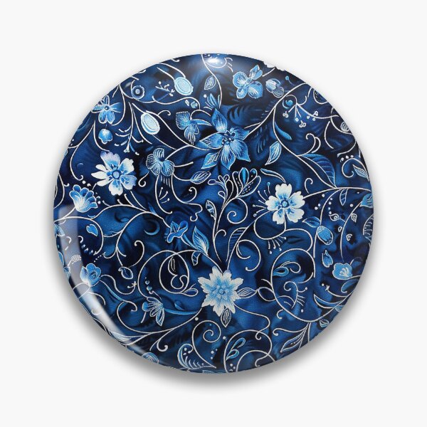 Item preview, Cute Blue Floral Batik Pattern- Floral Pattern -  Cute designed and sold by RoyalStarsPatts.