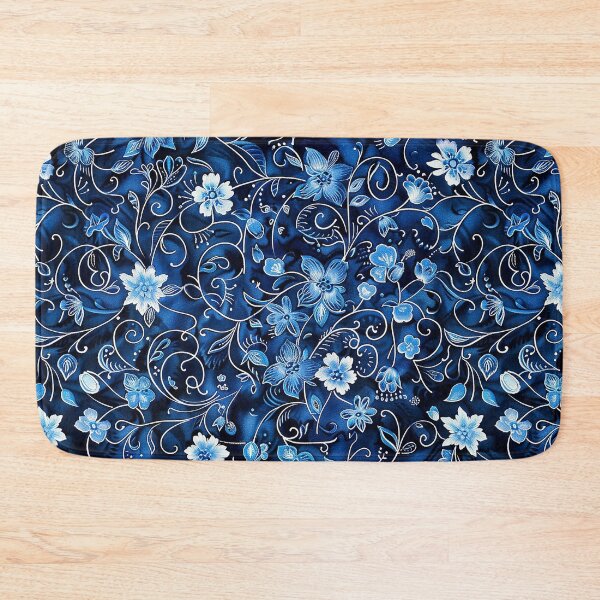 Item preview, Cute Blue Floral Batik Pattern- Floral Pattern -  Cute designed and sold by RoyalStarsPatts.