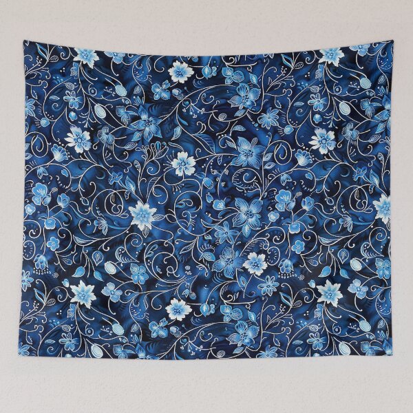 Item preview, Cute Blue Floral Batik Pattern- Floral Pattern -  Cute designed and sold by RoyalStarsPatts.