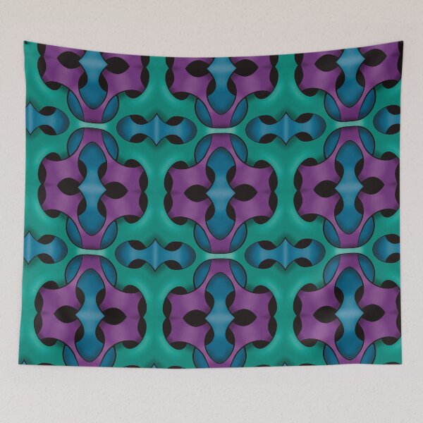 Item preview, 3D Blue Purple Green Metallic Pattern designed and sold by HydrangeaDelMar.