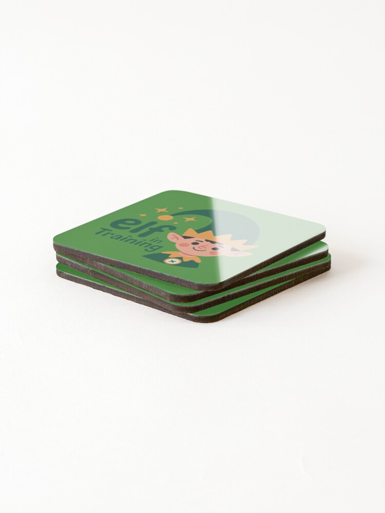 Thumbnail 4 of 5, Coasters (Set of 4), Elf In Training designed and sold by DabrowskiDesign.