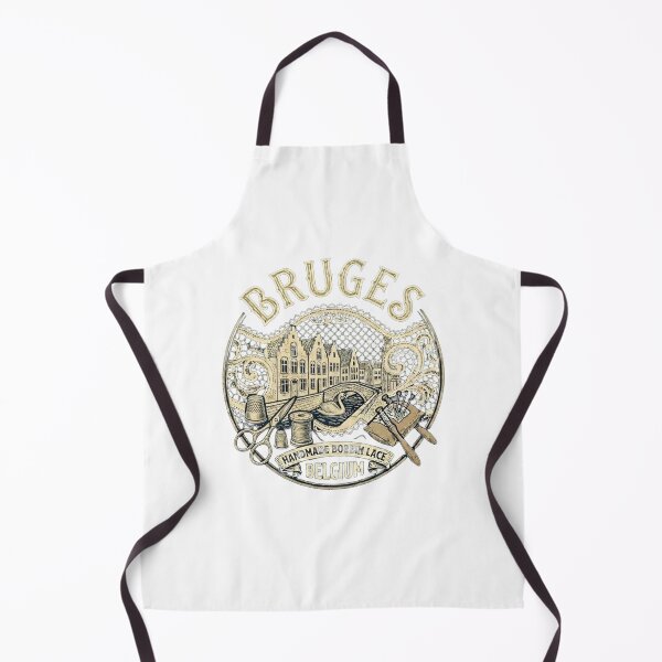 Item preview, Bruges Belgium Rozenhoedkaai Vintage Travel Souvenir - Handmade Bobbin Lace, Canals & Swan - White edition designed and sold by Miss Cutie Designs.