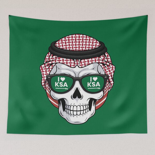Item preview, Saudi Arabia National Day KSA Skull I Love KSA designed and sold by Colorful Designs.