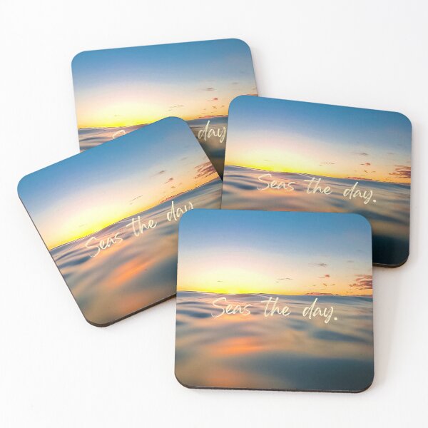 Item preview, Seas the Day- Ocean Sunrise Motivational Quote designed and sold by Salty Colors Studio.