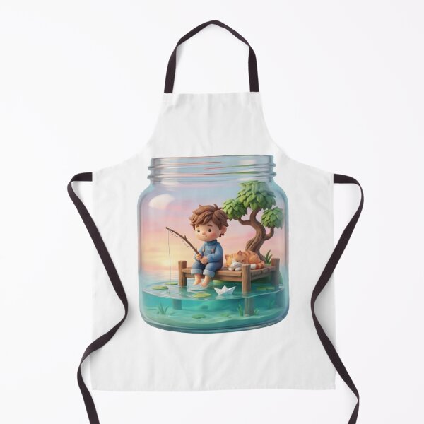 Item preview, Miniature Lakeside Adventure with Boy and Sleeping Tabby Cat designed and sold by Zippy Creation.