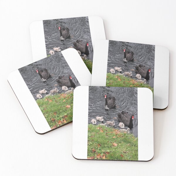 Item preview, Black Swan Family with Six Cygnets – Netherlands Autumn designed and sold by Hendrikslager.
