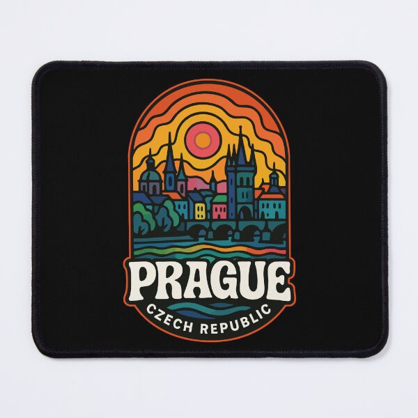Item preview, Prague Czech Republic Retro Trippy Travel designed and sold by TomFrontierArt.