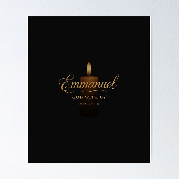 Item preview, Emmanuel – God With Us | Matthew 1:23 Christian Christmas Candle Art designed and sold by Faith In Black Designs.