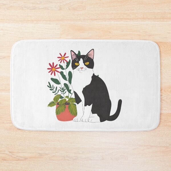Item preview, Tuxedo Cat with house plants designed and sold by xiao xuans.
