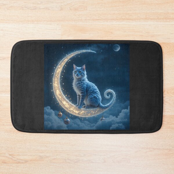 Item preview, Realistic blue cat on a bright moon designed and sold by Indoni.