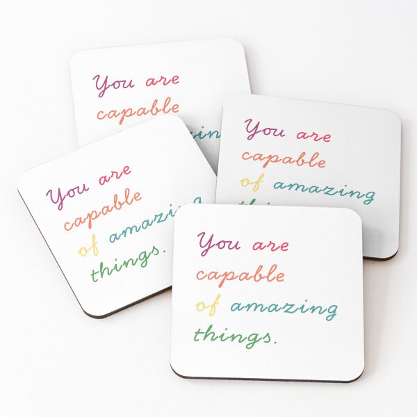 Item preview, YOU ARE CAPABLE OF AMAZING THINGS – Modern Typographic Travel Design designed and sold by MarkedArtPrints.