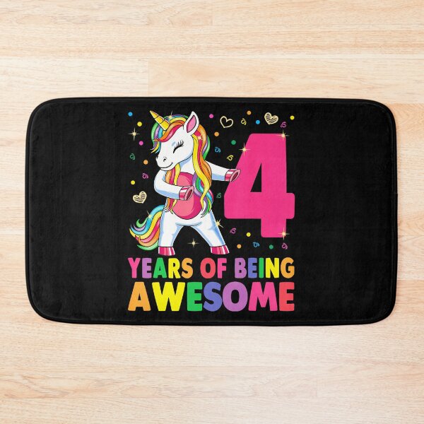 Item preview, 4 Years Old Unicorn Flossing 4Th Birthday Girl Unicorn Party designed and sold by TysonLangosh.