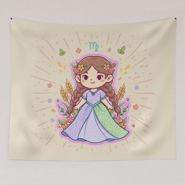 Item preview, Virgo Zodiac Sign Art – Virgo Symbol & Maiden Illustration designed and sold by Live_With_Suzy.