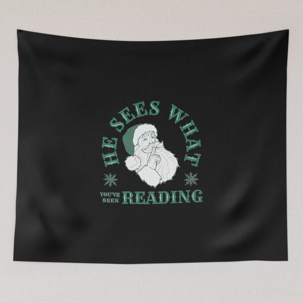 Item preview, He Sees What You've Been Reading Funny Bookish Christmas designed and sold by GreggRoss.