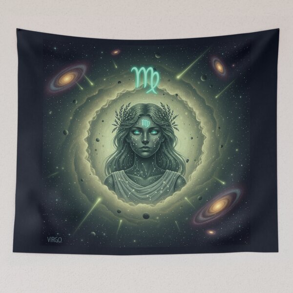 Item preview, Virgo Zodiac Sign Art – Virgo Symbol & Maiden Illustration designed and sold by Live_With_Suzy.