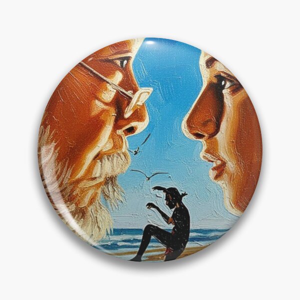Item preview, 80s Martial Arts Training Poster | Master and Student Beach Painting | Classic Crane Pose designed and sold by Art's Diner.