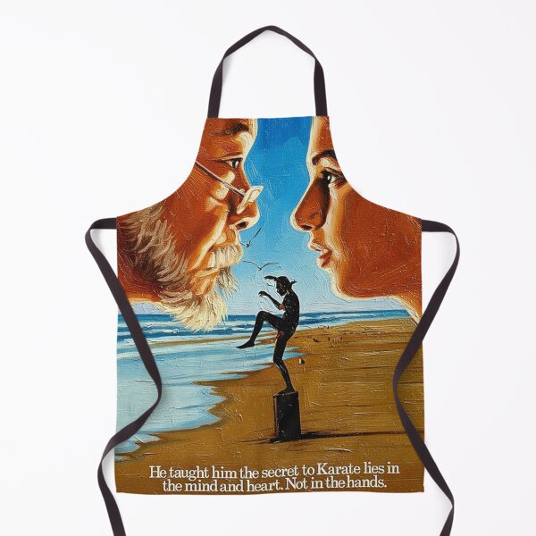 Item preview, 80s Martial Arts Training Poster | Master and Student Beach Painting | Classic Crane Pose designed and sold by Art's Diner.