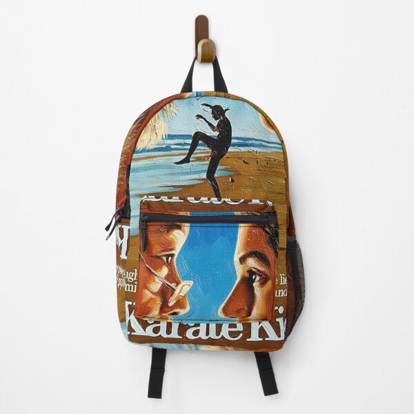 Item preview, 80s Martial Arts Training Poster | Master and Student Beach Painting | Classic Crane Pose designed and sold by Art's Diner.