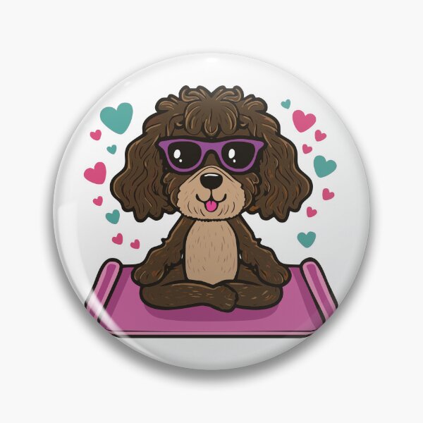 Item preview, Brown Doodle Doing Yoga designed and sold by ScribbL-ScrabbL.