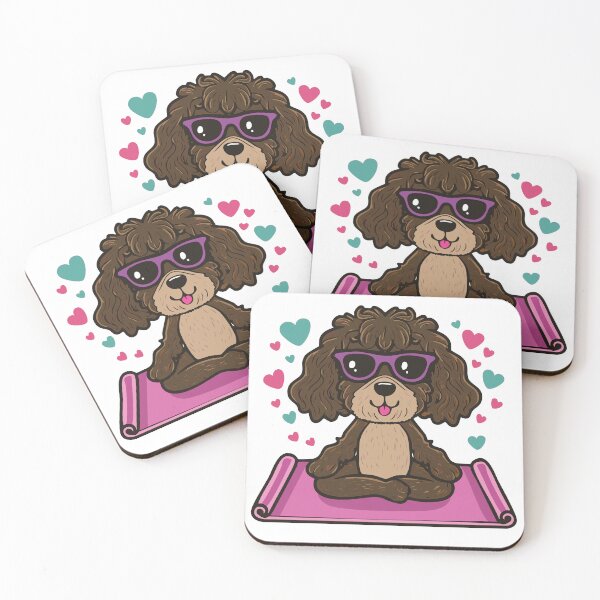 Item preview, Brown Doodle Doing Yoga designed and sold by ScribbL-ScrabbL.