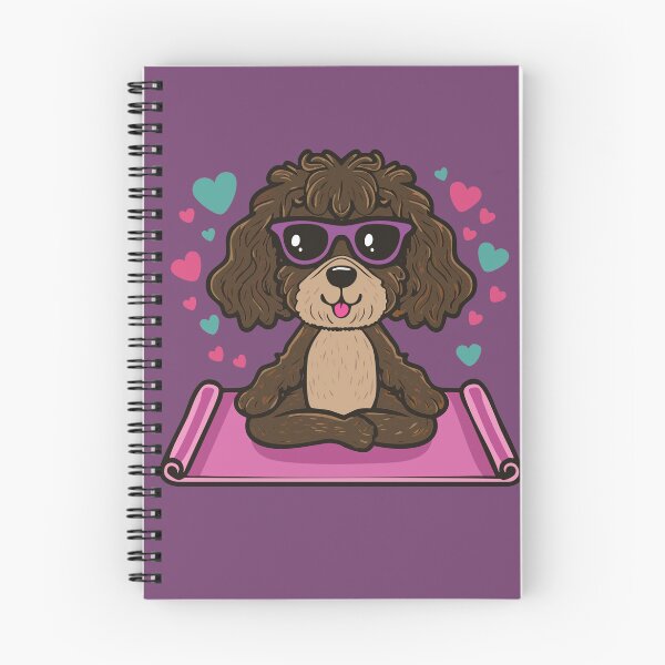 Item preview, Brown Doodle Doing Yoga designed and sold by ScribbL-ScrabbL.