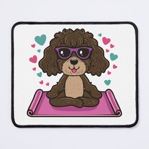 Item preview, Brown Doodle Doing Yoga designed and sold by ScribbL-ScrabbL.